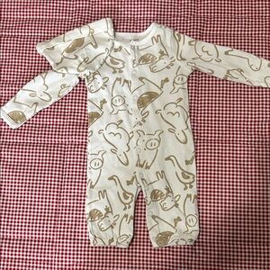 Carter's Cream and Brown Animal Print Footie